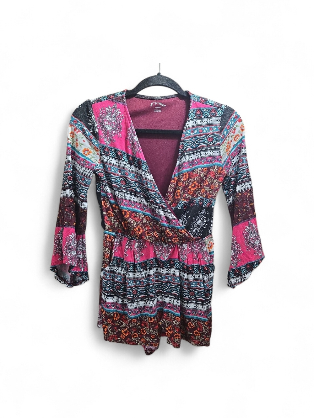art class Fuchsia Paisley & Floral Wrap Tunic